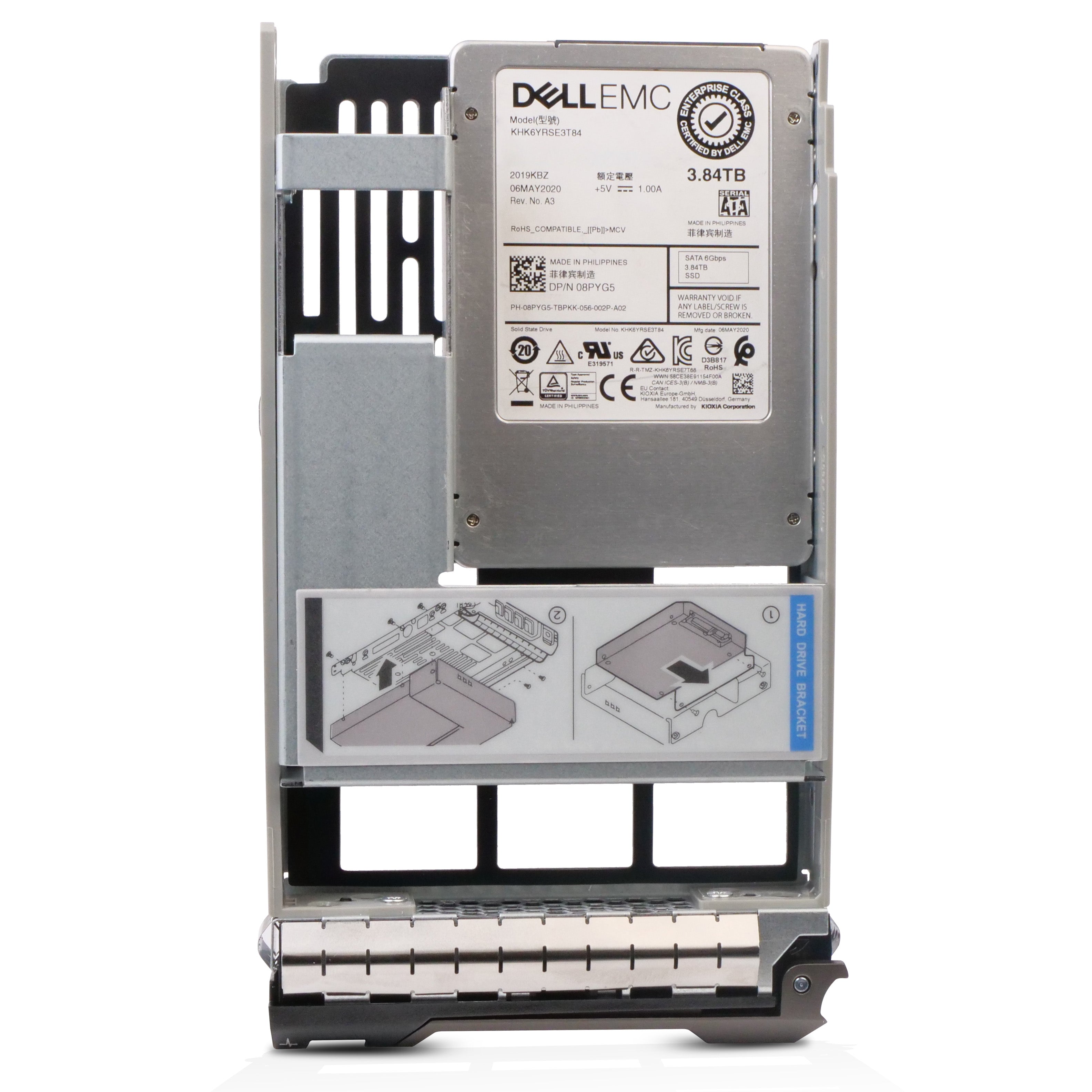 Dell G13 08PYG5 3.84TB 1 DWPD SATA 6Gb/s 3D TLC Hybrid 3.5in Refurbished SSD