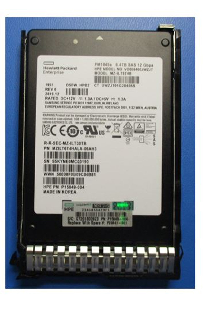 HPE P20841-001 6.4TB 2.5in DS SAS-12G SC Mixed Use G9 G10 SSD
