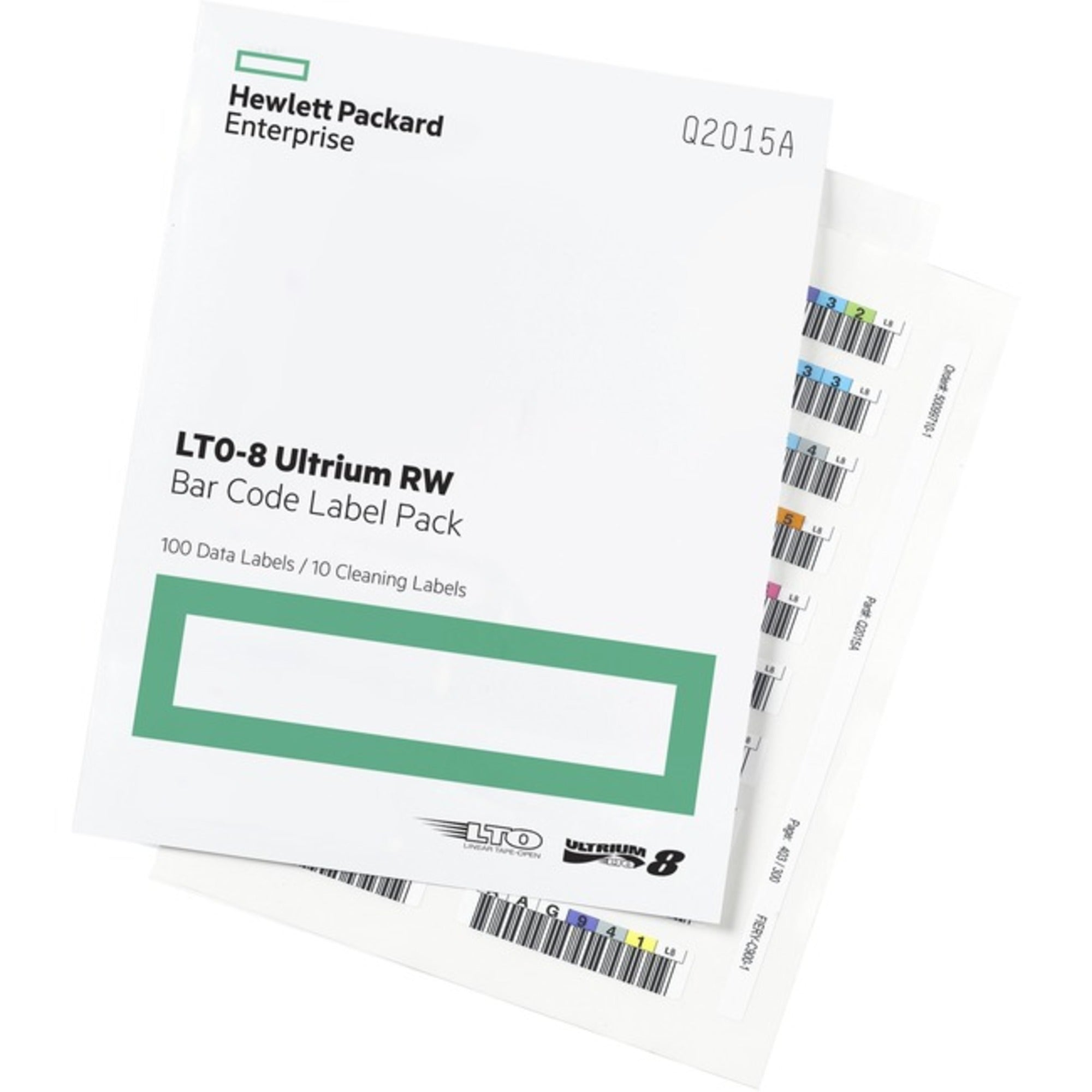 Hewlett Packard (HP) - Q2015A - HPE LTO-8 Ultrium Re-writable Bar Code Label Pack - Barium Ferrite - 110 / Pack