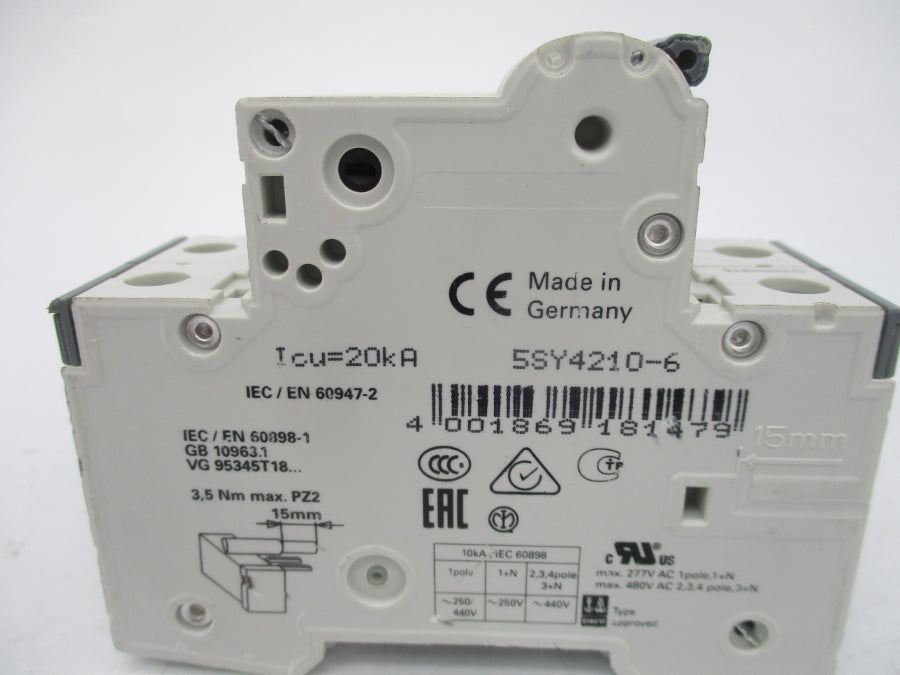 SIEMENS 5SY4210-6 5SY42MCBB10 400V 10A NSNP