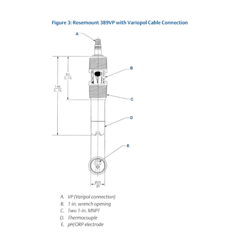 ROSEMOUNT 389 General Purpose pH/ORP Sensor