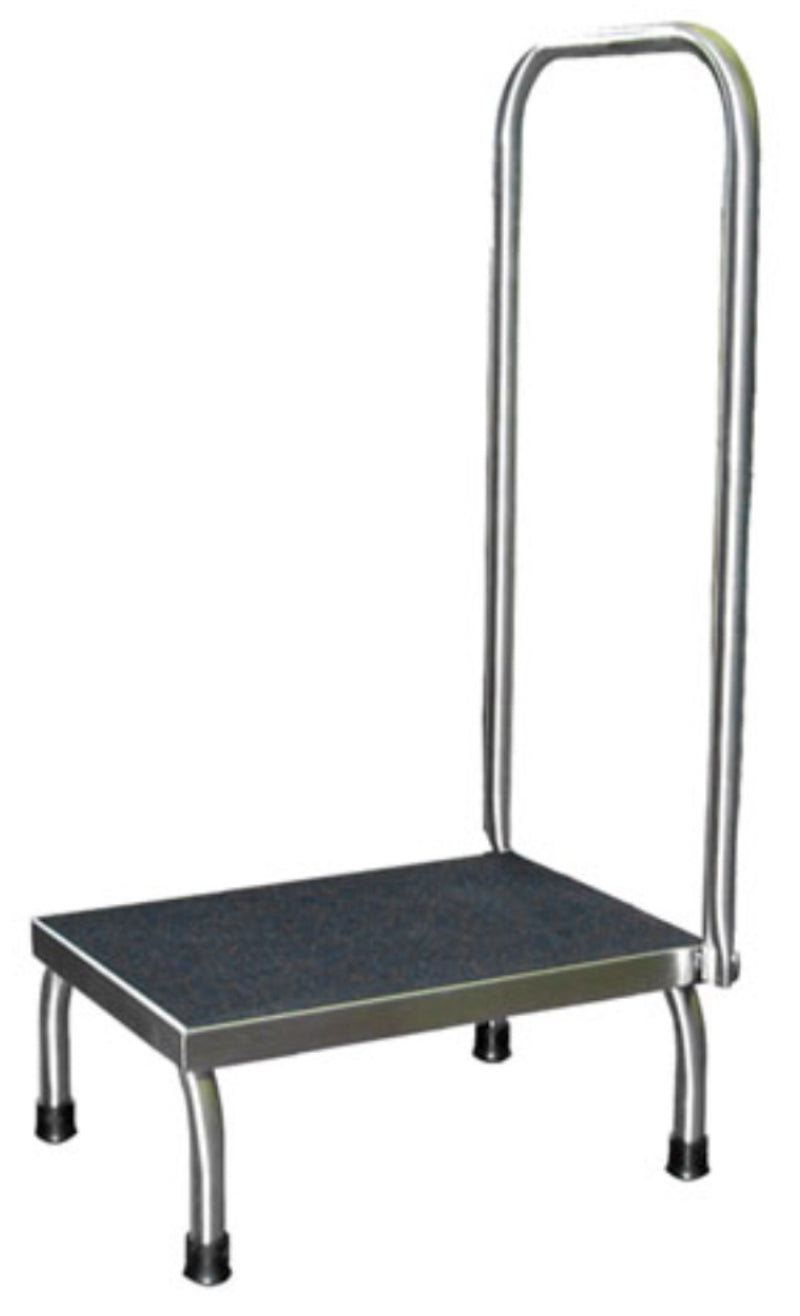 Stainless Steel Step Stool w/ Handrail. 12" D x 18" W