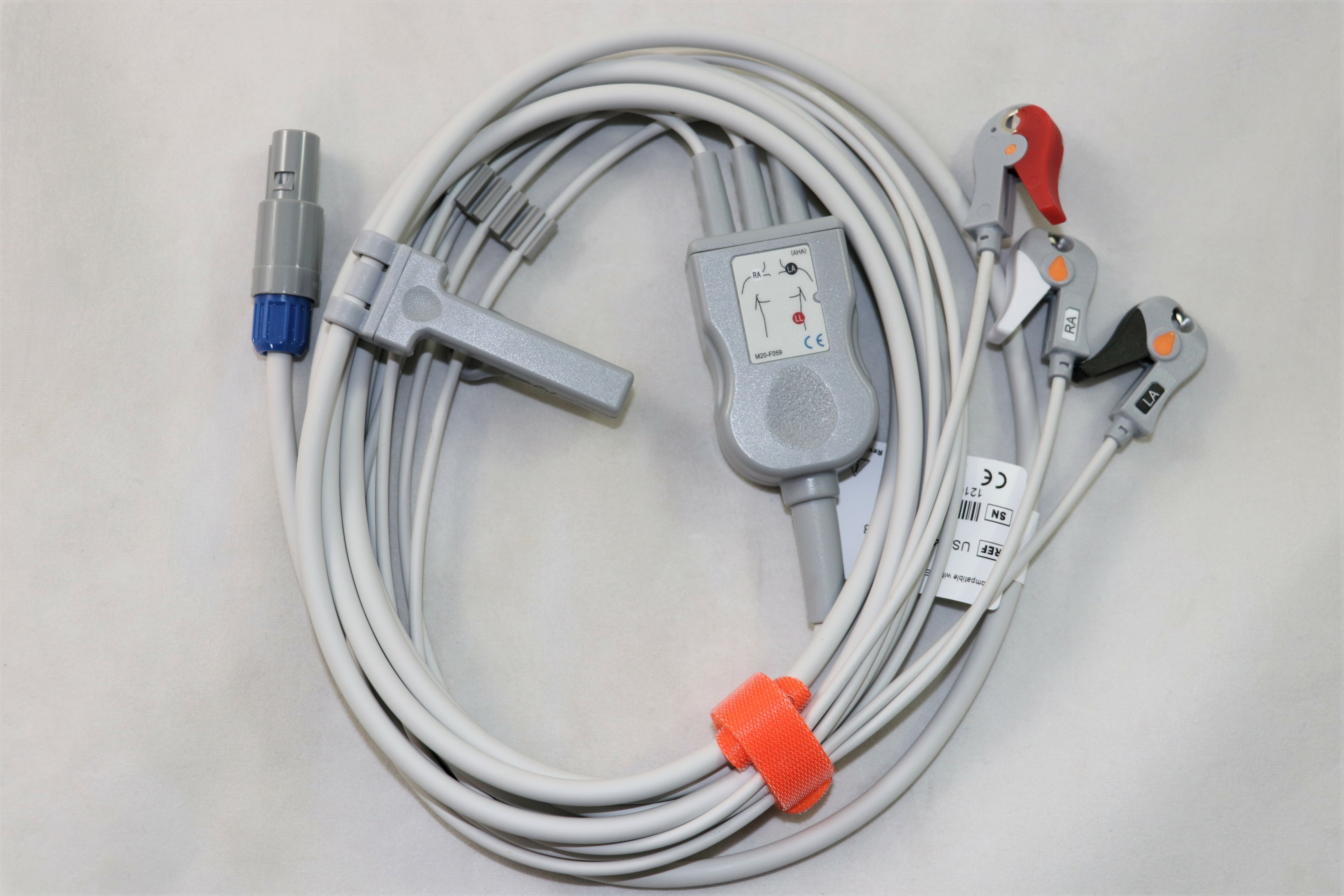ECG Cable (2418831-2-NB 3-Lead, Grabber End, AHA