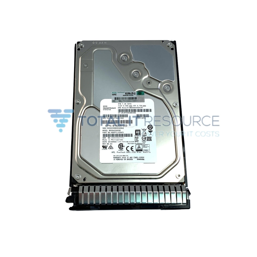 819203-B21 HPE 8TB SATA 6G Midline 7.2K LFF (3.5in SC 512e Digitally Signed Firmware HDD
