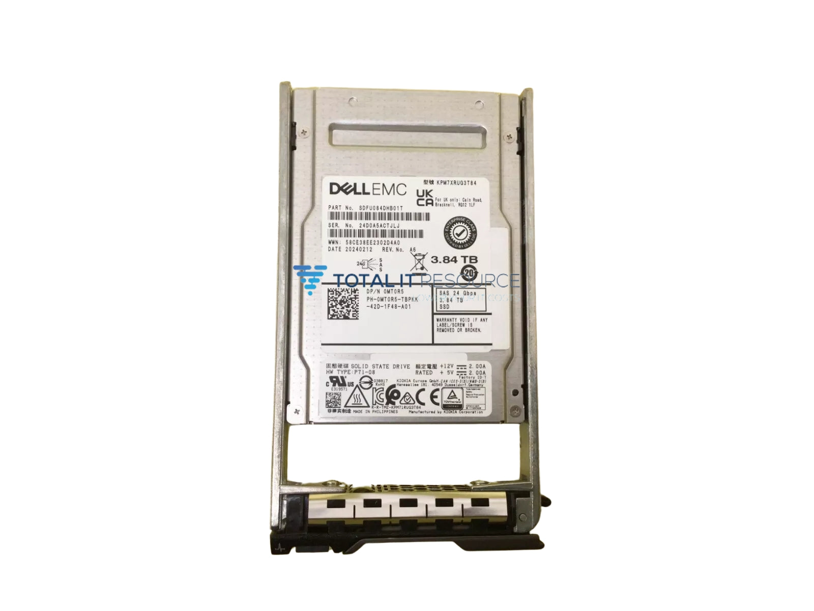 MT0R5 Dell 3.84TB 24Gbps SAS Read Intensive TLC 2.5KPM7XRUG3T84 SSD