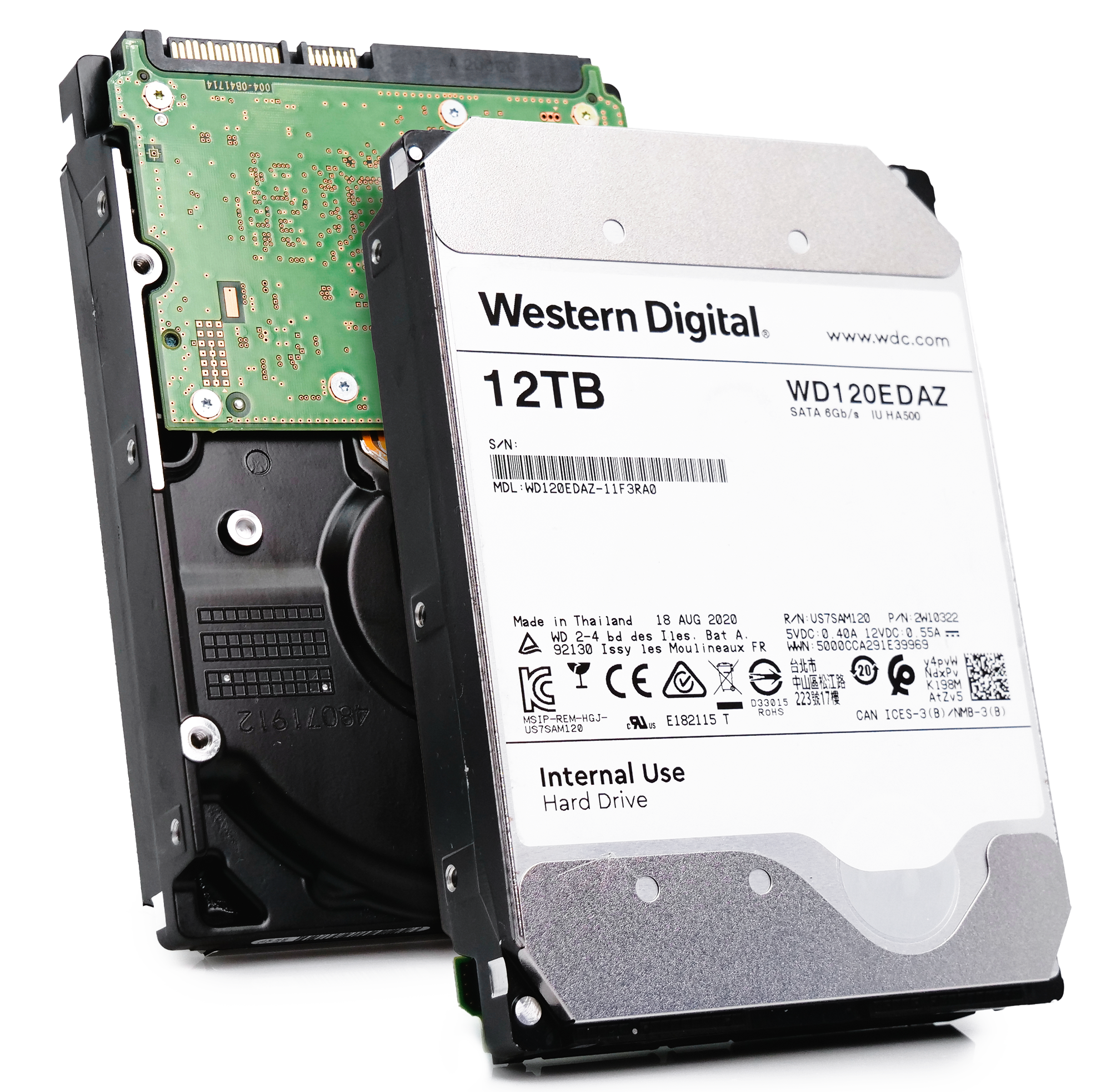 Western Digital WD120EDAZ-11F3RA0 12TB 5.4K RPM SATA 6Gb/s 512e 3.5in Refurbished HDD