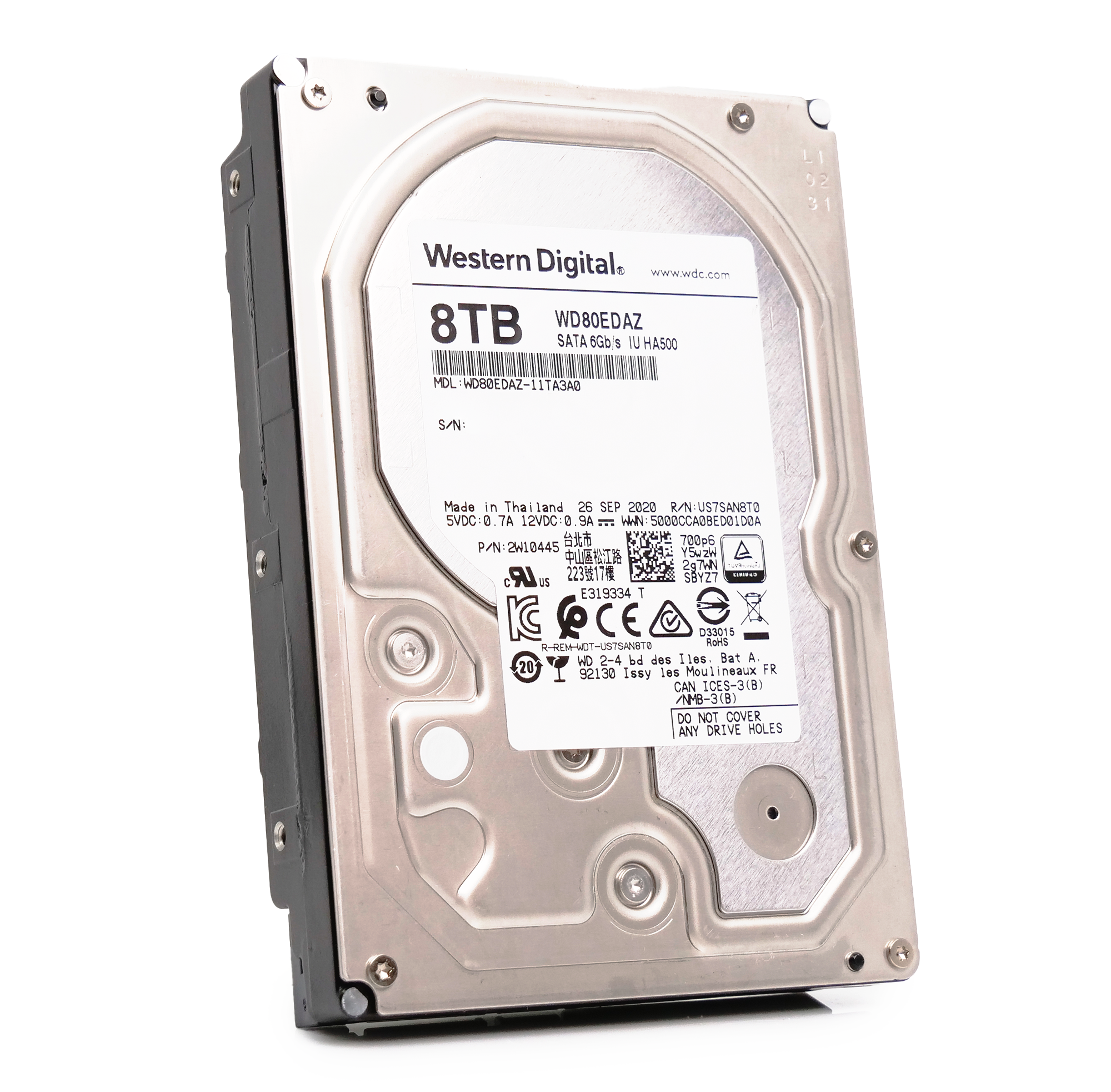 Western Digital WD80EDAZ-11TA3A0 8TB 5.4K RPM SATA 6Gb/s 512e 3.5in Refurbished HDD