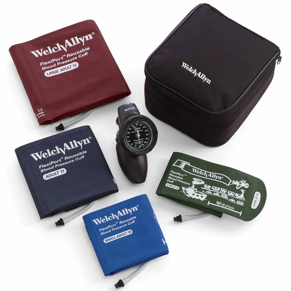 Gold Trigger Aneroid Set: Family Practice Cuff Kit. 3 Cuffs