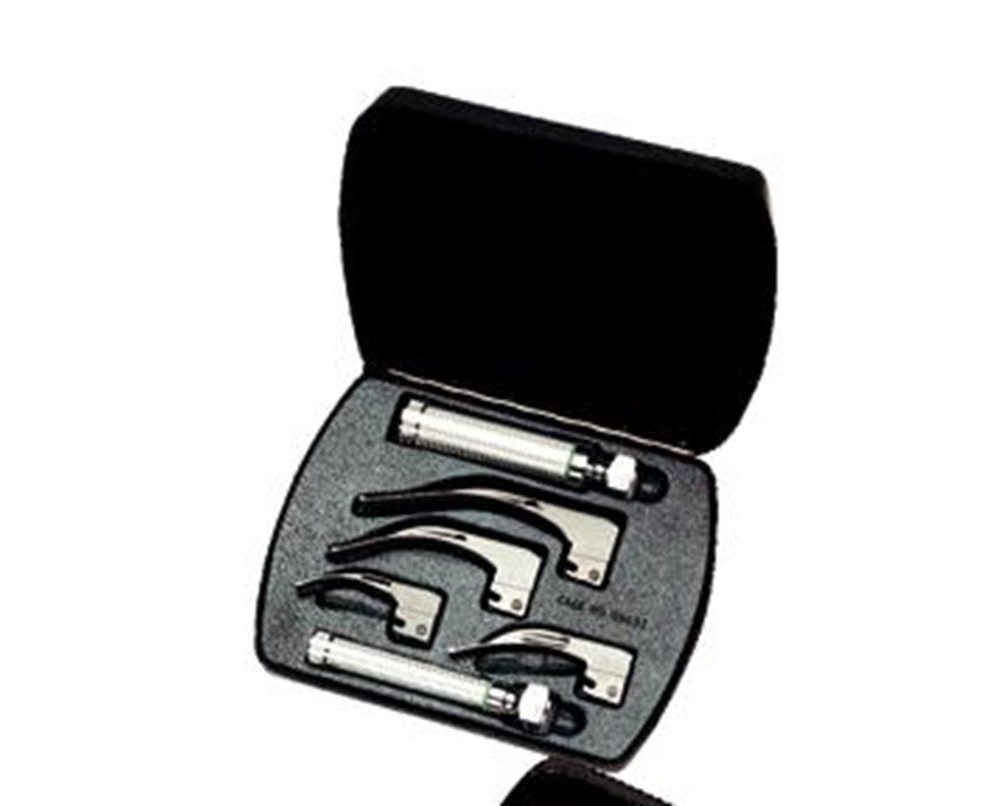 Fiber Optic Macintosh Laryngoscope Set w/ Case. LED Light