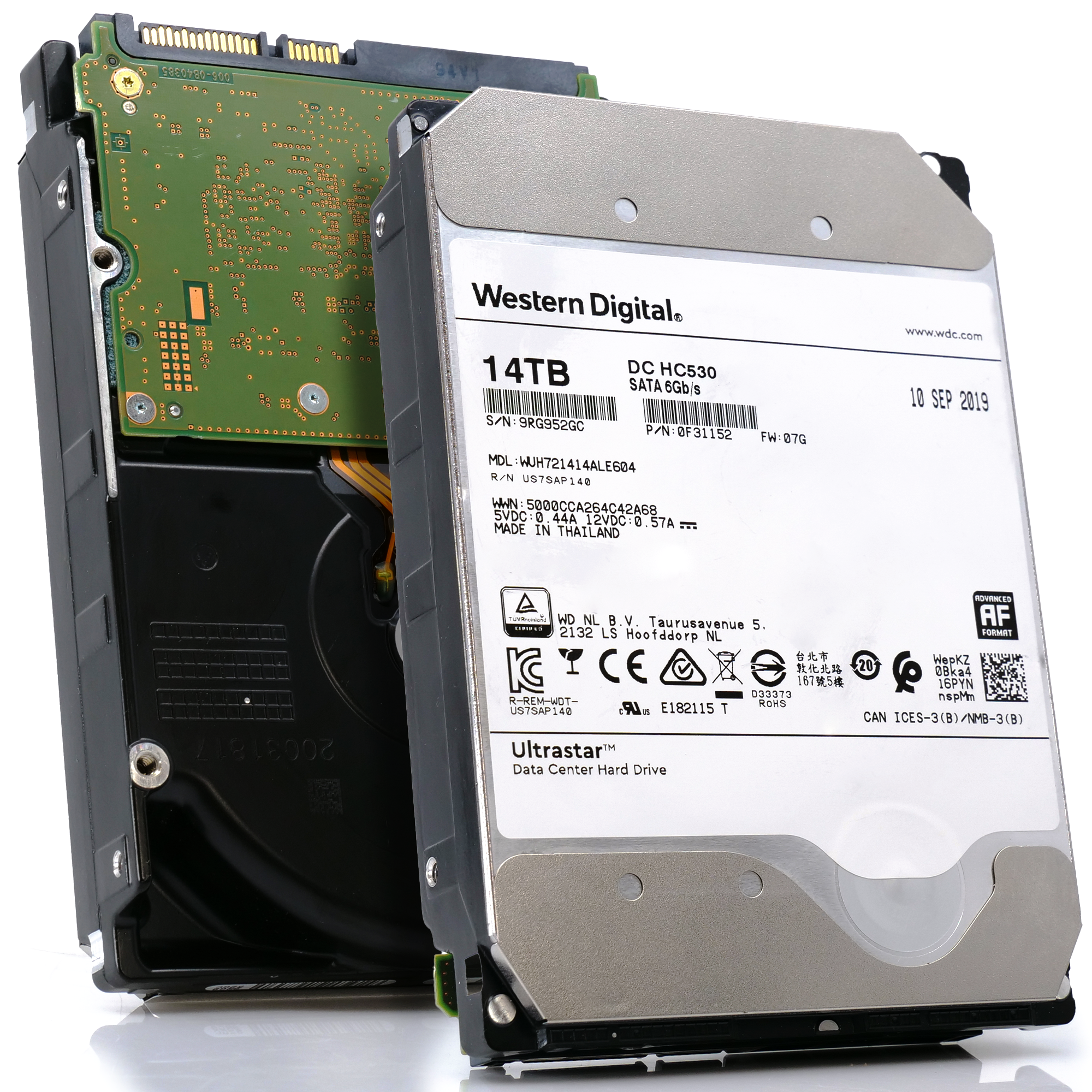 Western Digital Ultrastar DC HC530 WUH721414ALE604 14TB 7.2K RPM SATA 6Gb/s 512e 3.5in Refurbished HDD