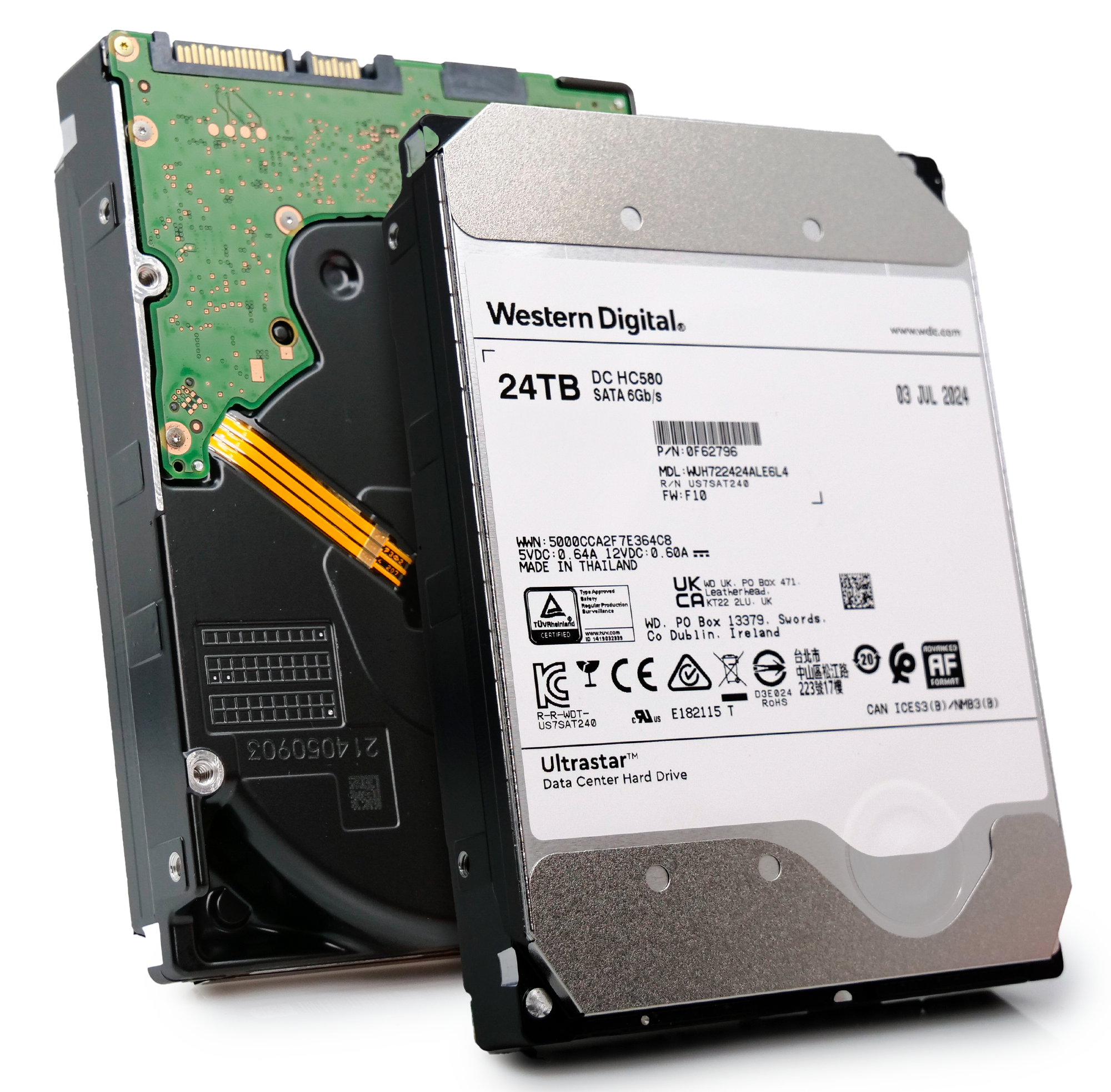 Western Digital Ultrastar DC HC580 WUH722424ALE6L4 0F62796 24TB 7.2K RPM SATA 6Gb/s 512e SE 3.5in Hard Disk Drive