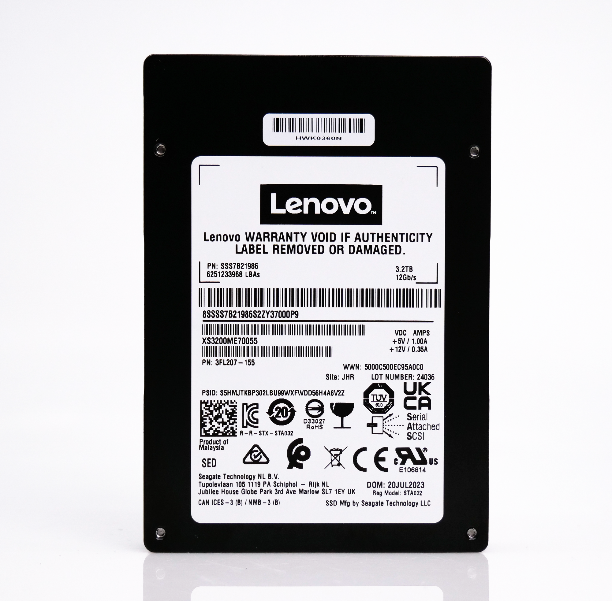 Lenovo/Seagate Nytro XS3200ME70055 SSS7B21986 3.2TB 10 DWPD SAS 12Gb/s 3D eTLC 2.5in Recertified Solid State Drive