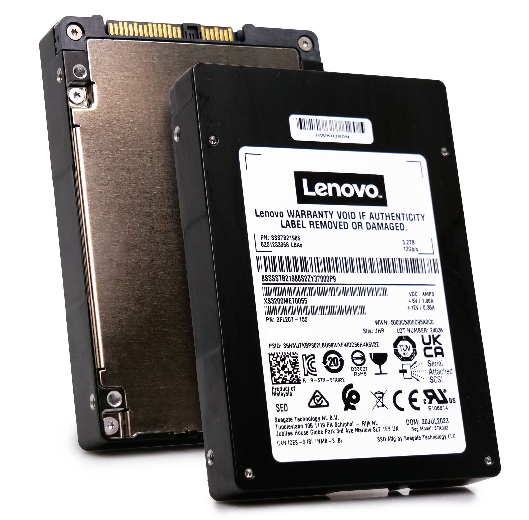 Lenovo/Seagate Nytro XS3200ME70055 SSS7B21986 3.2TB 10 DWPD SAS-3 12Gb/s 3D eTLC 2.5in Enterprise Solid State Drive