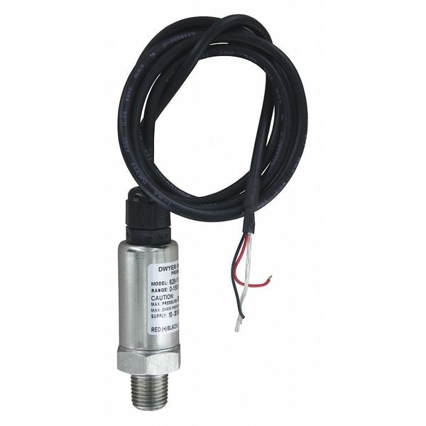 Dwyer Instruments Transmitter, 0 to 200 PSI, 36 In Lead 628-12-GH-P1-E1-S1 - main