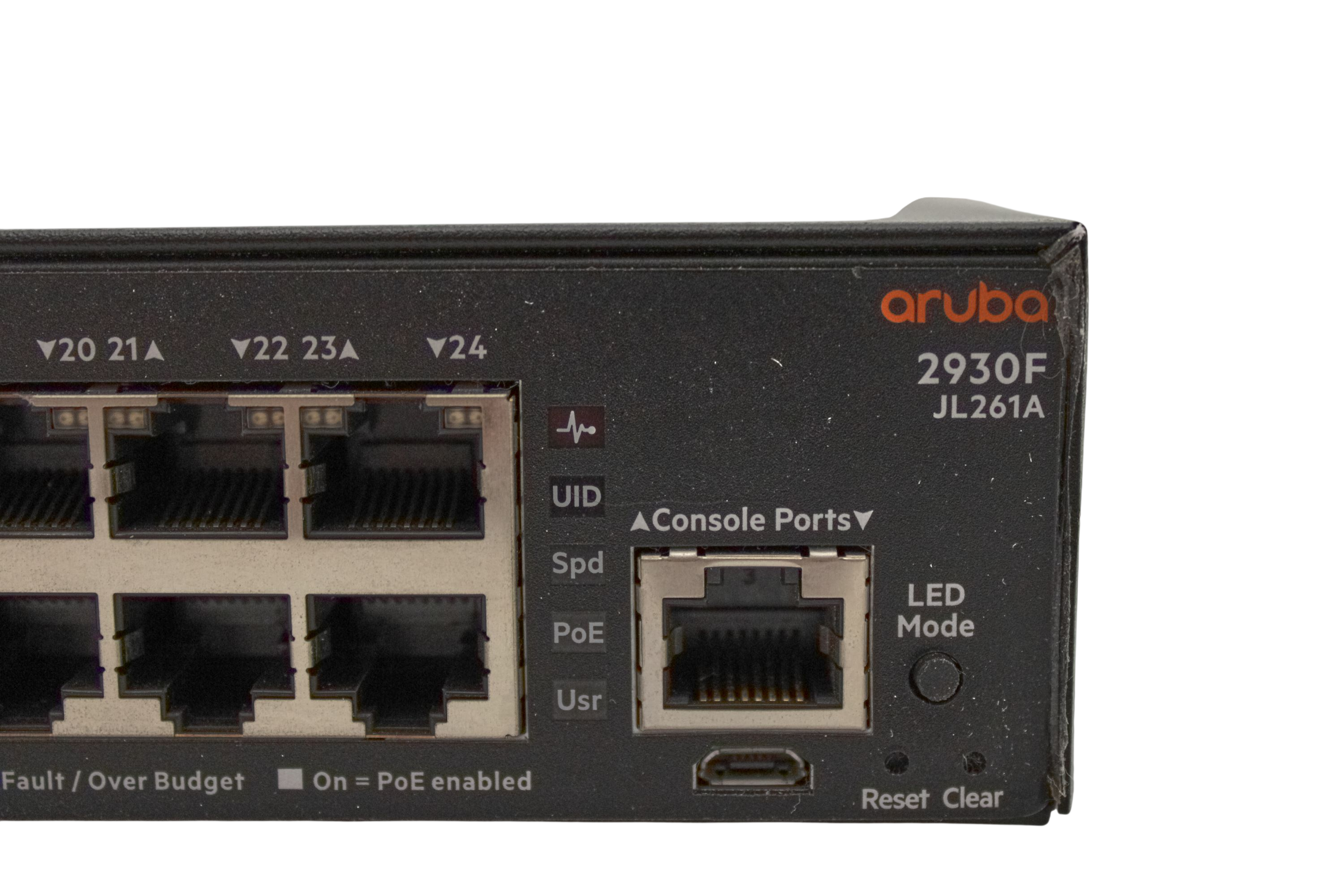 Aruba Networks JL261A 2930F 24G PoE+ 4SFP+ Managed Switch