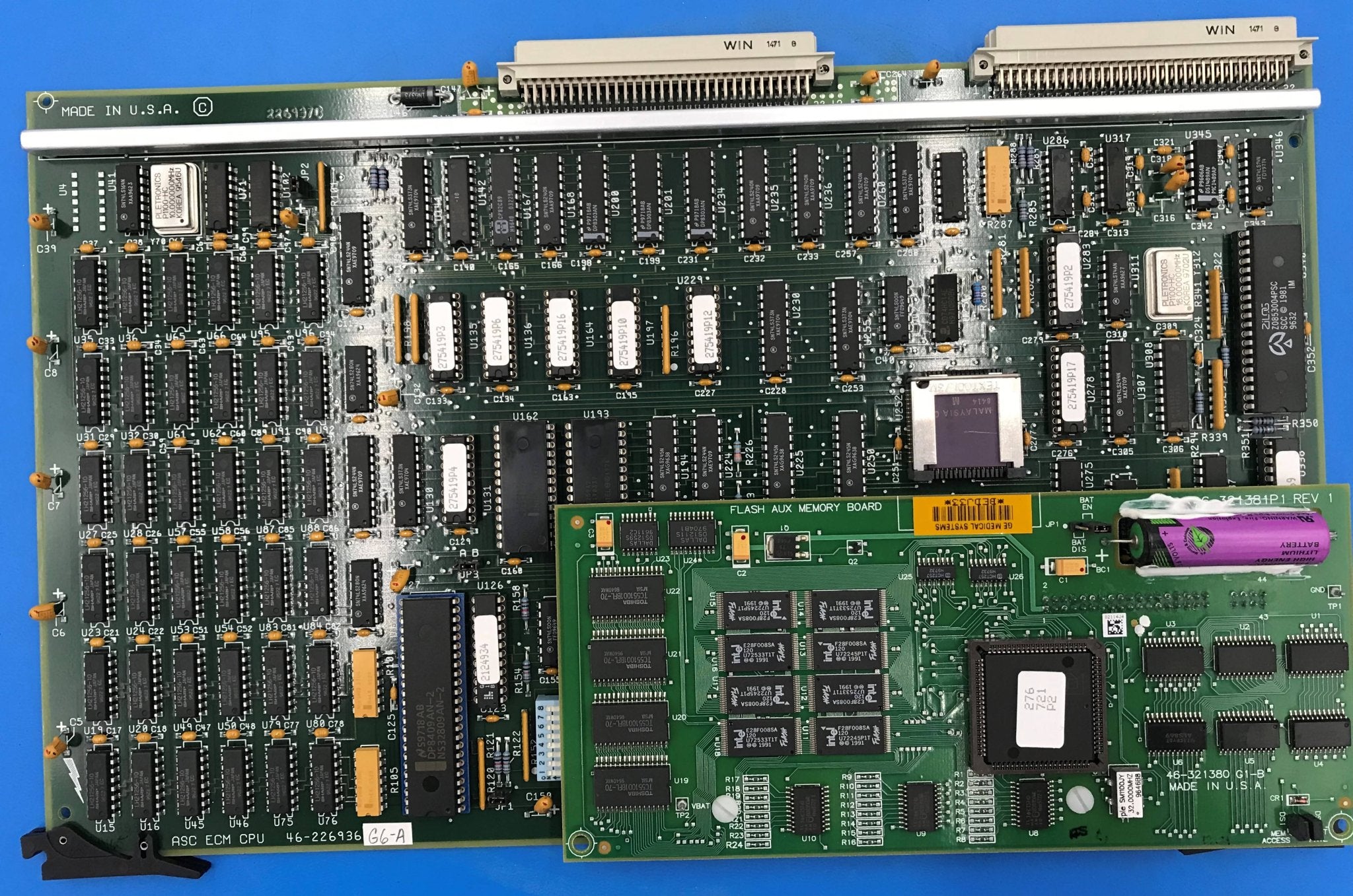 ASC ECM CPU Board W/ Flash AUX Memory PCB (46-226936 G6-A/46-321381P1 Rev1 GE