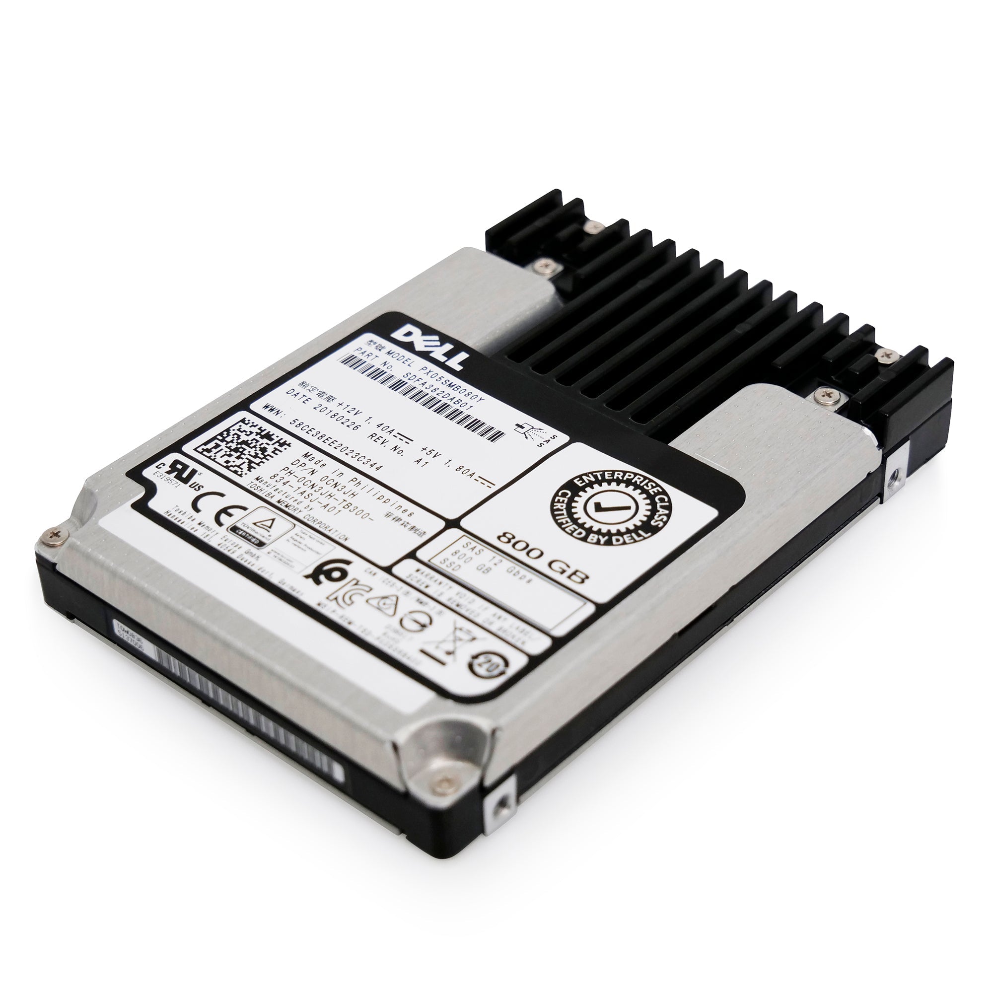 Toshiba Enterprise SSD PX05SMB080Y 800GB 10 DWPD SAS-3 12Gb/s MLC 2.5in Solid State Drive