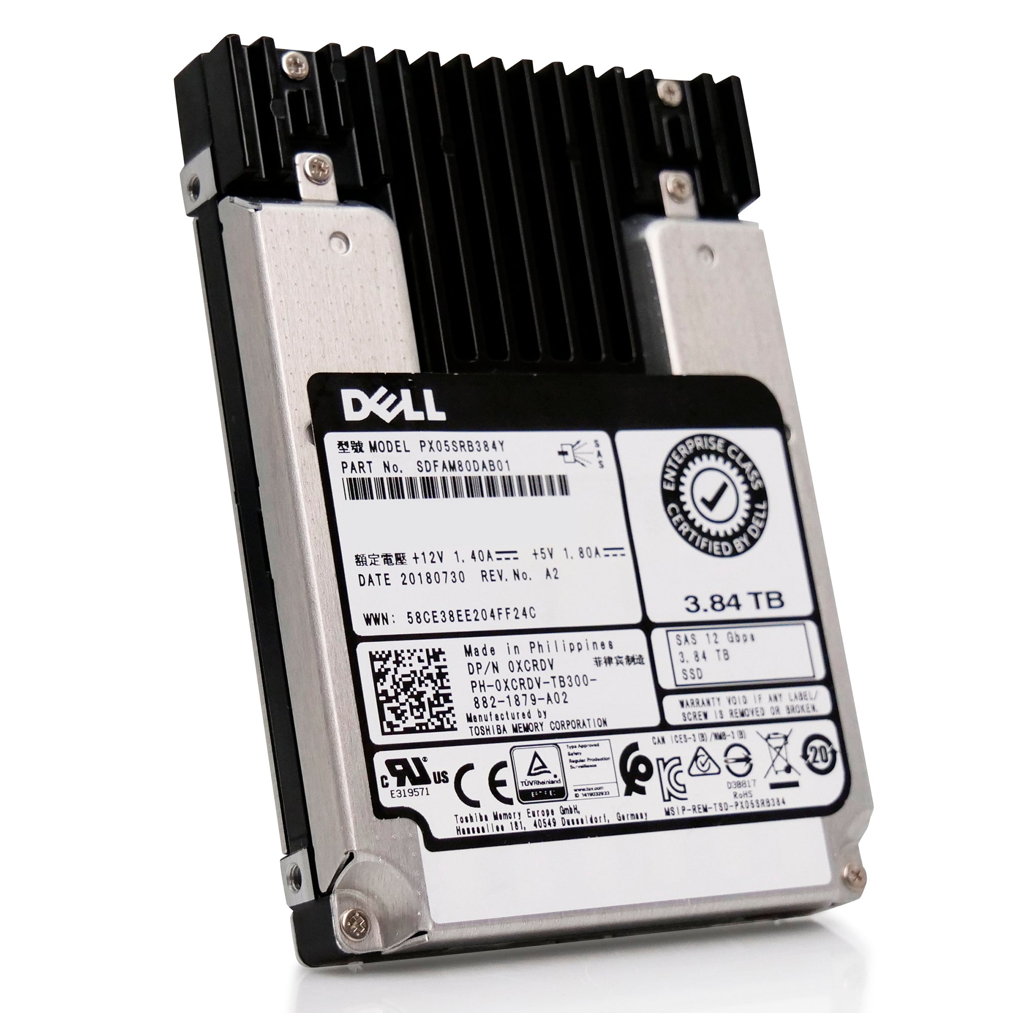 Kioxia PX05SRB384Y 3.84TB 1 DWPD SAS-3 12Gb/s Read Intensive MLC 2.5in Solid State Drive