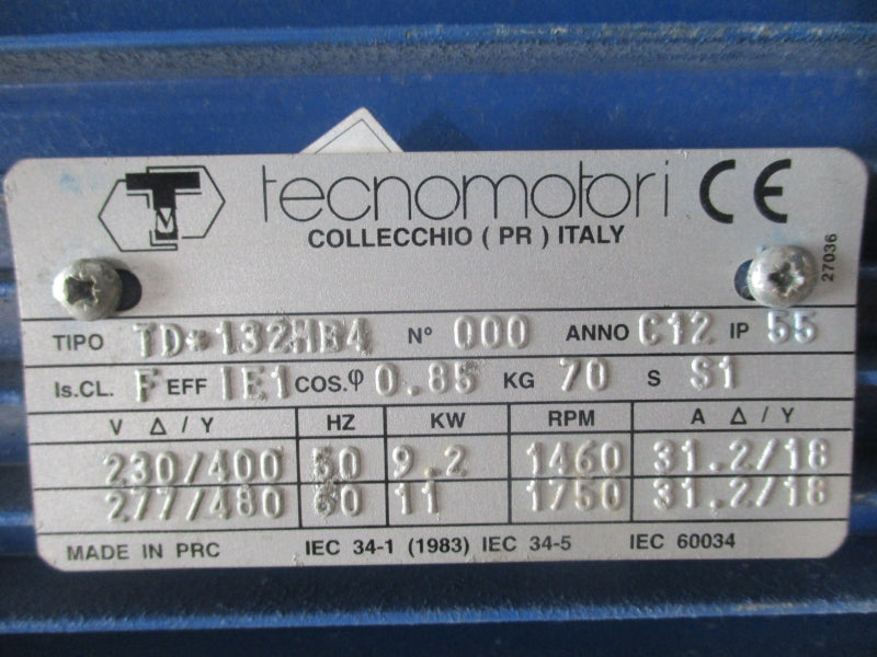 TECNOMOTORI TD*132MB4 277/480V 31.2/18A NSNP
