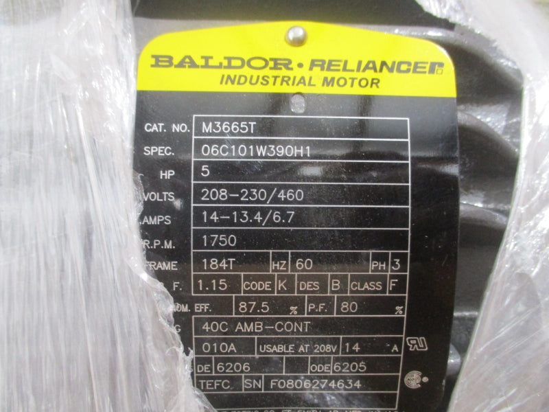 BALDOR M3665T 208-230/460V 14-13.4/6.7A NSMP