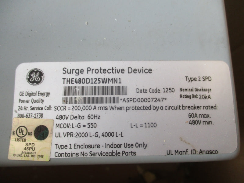 GENERAL ELECTRIC THE480D125WMN1 480V 60A NSMP