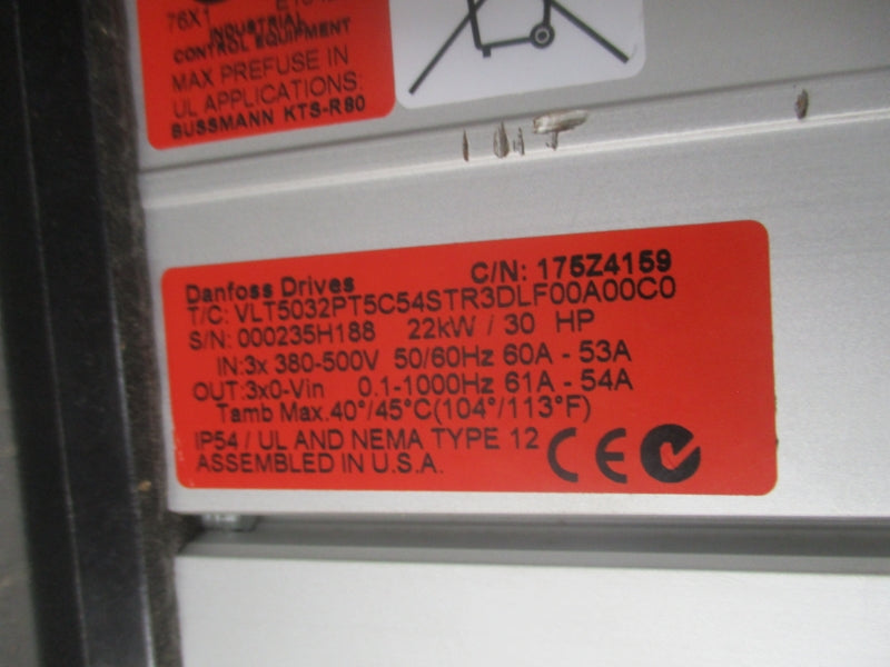 DANFOSS 175Z4159 VLT5032PT5C54STR3DLF00A00C0 380-500V 60-53A NSNP