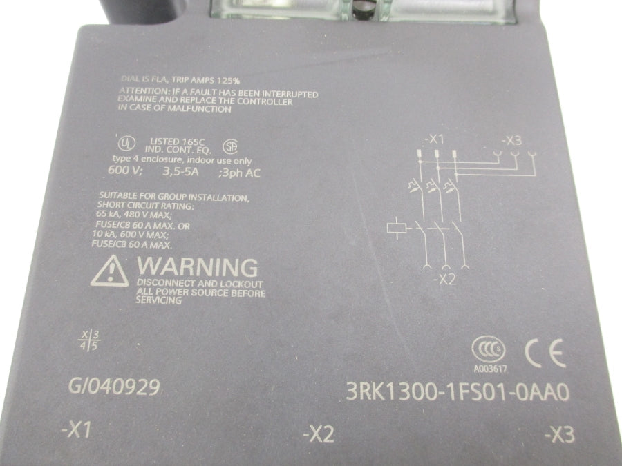 SIEMENS 3RK1300-1FS01-0AA0 600V 3.5-5A NSMP