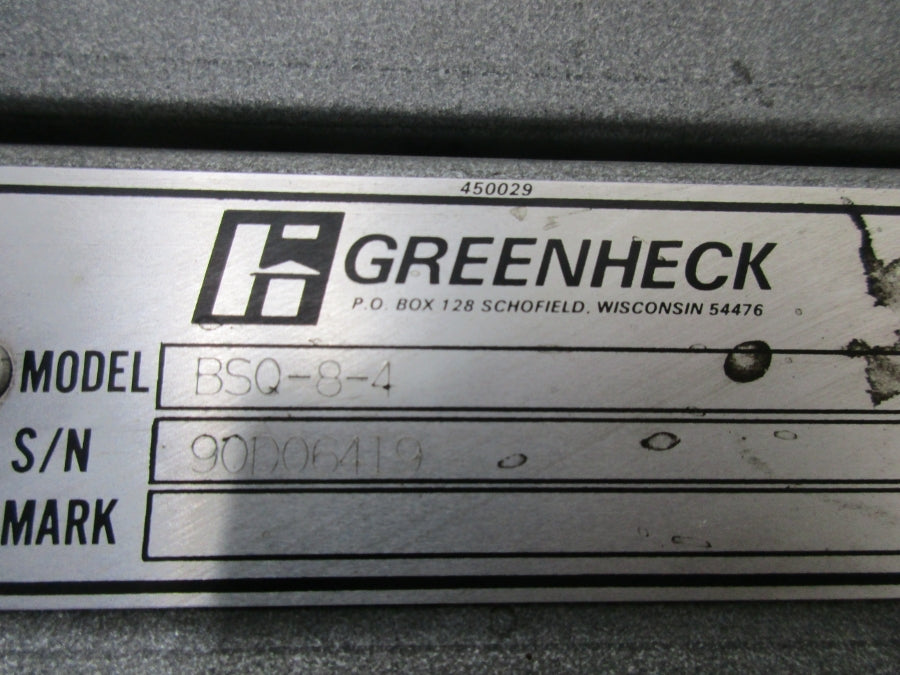 GREENHECK BSQ-8-4 SQUARE CENTRIFUGAL INLINE FAN NSNP
