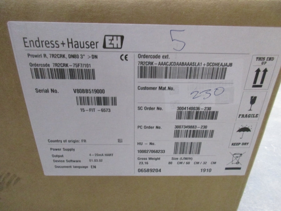 ENDRESS+HAUSER 7R2CRK-75F7/101 F/W 01.03.02 NSFS