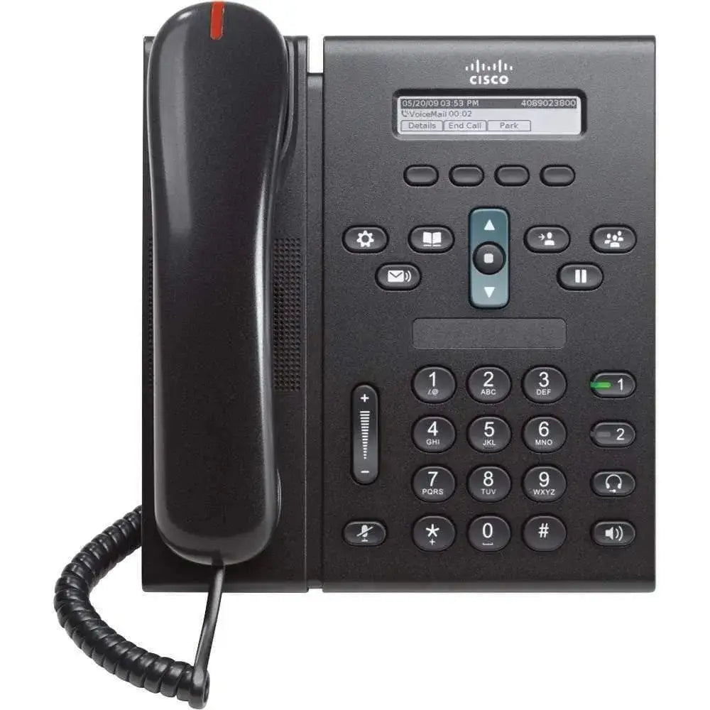 Cisco CP-6921-C-K9 Unified IP Phone 6921 2-Line VoIP Charcoal PoE - Refurbished
