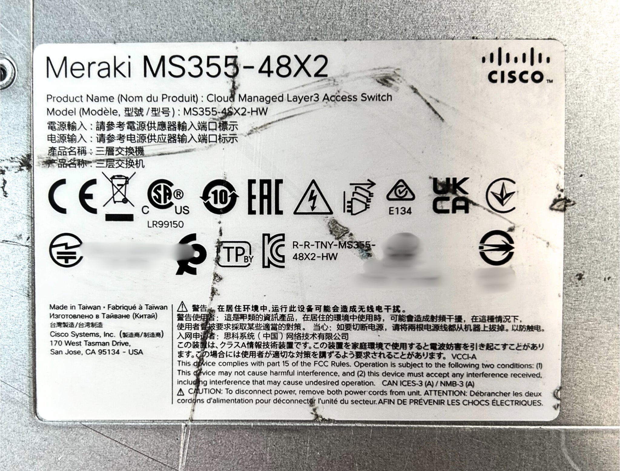 Cisco MS355-48X-HW Meraki 32-Port 1G, 16-Port mG UPOE Layer 3 Managed