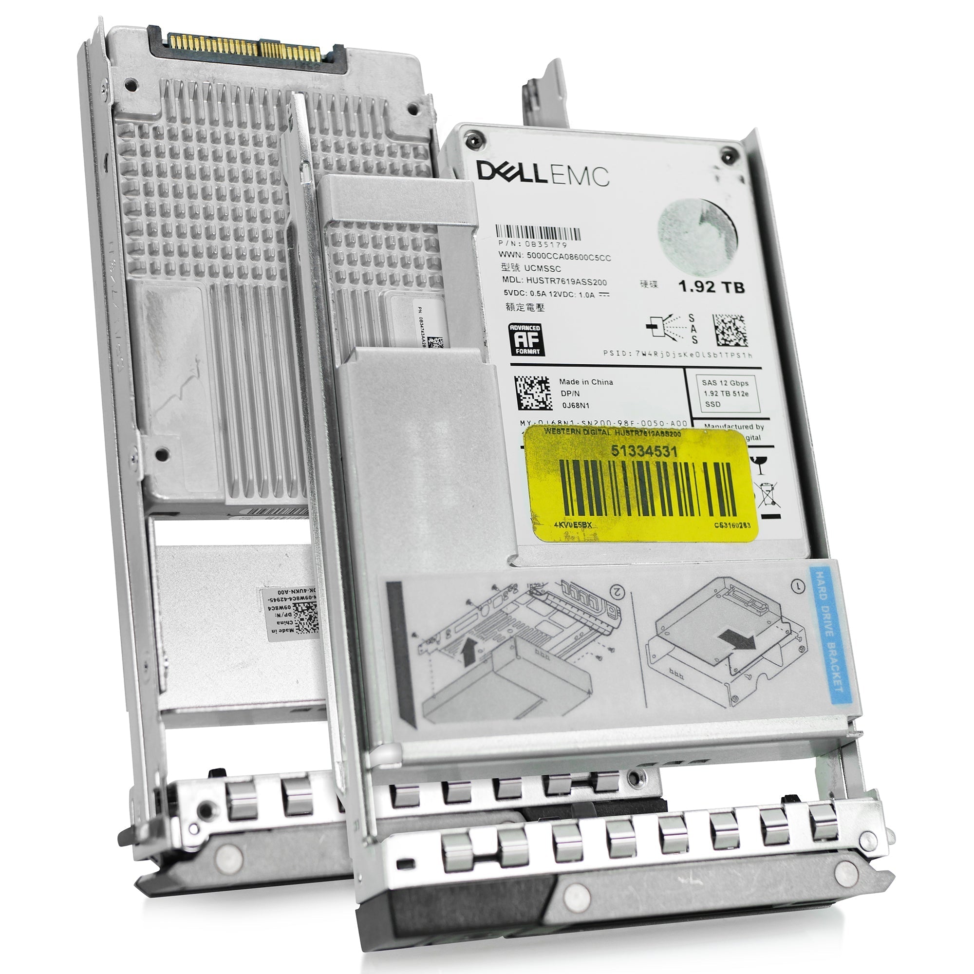 Dell G14 0J68N1 1.92TB 1 DWPD SAS 12Gb/s MLC Hybrid 3.5in Refurbished SSD