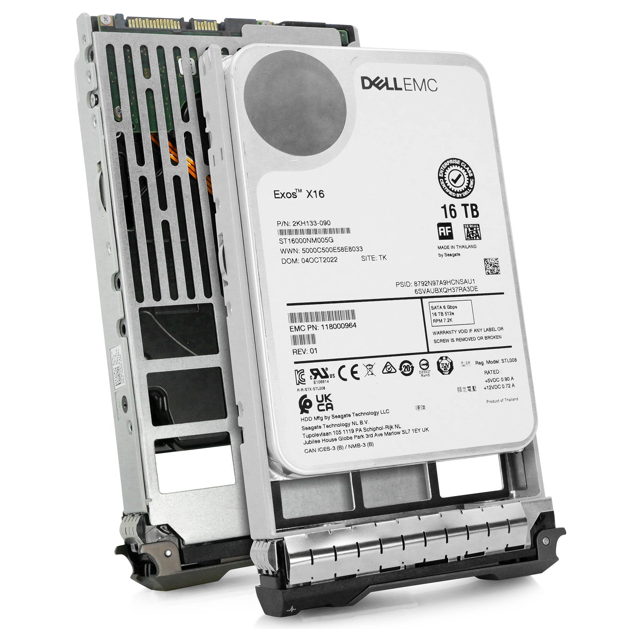 Dell G13 ST16000NM005G 039XRY 16TB 7.2K RPM SATA 6Gb/s 4Kn CMR 3.5in Refurbished HDD