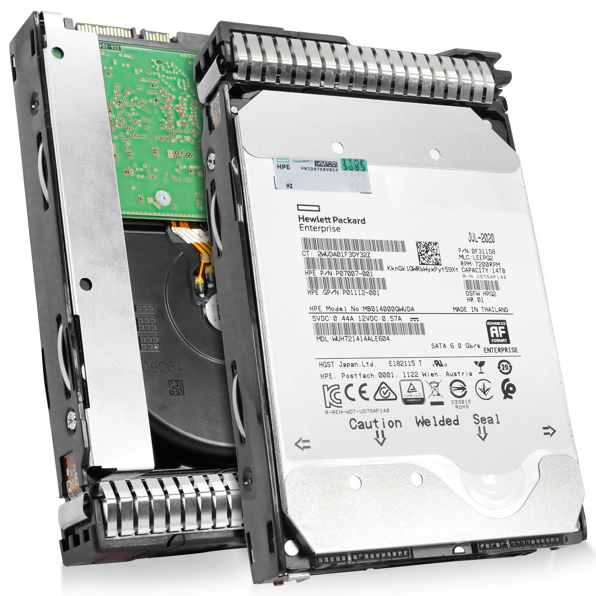 HP Generation 8 MB014000GWUDA P07007-001 14TB 7.2K RPM SATA 6Gb/s 512e 3.5in Recertified Hard Drive