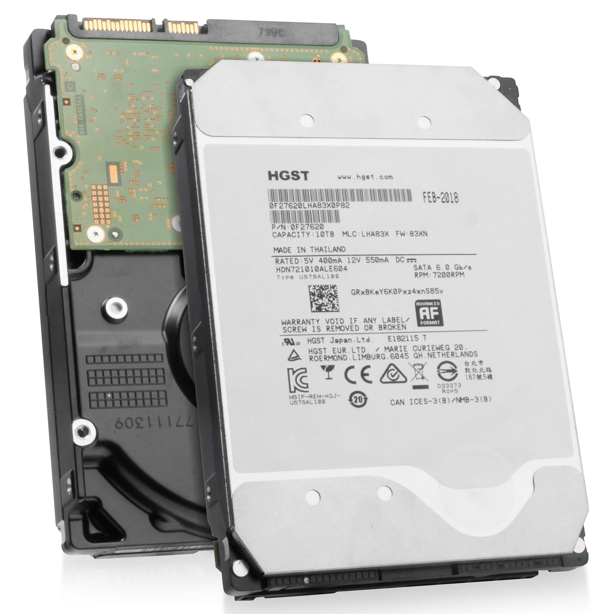 HGST Deskstar NAS HDN721010ALE604 0F27620 10TB 7.2K RPM SATA 6Gb/s 512e 3.5in Refurbished HDD
