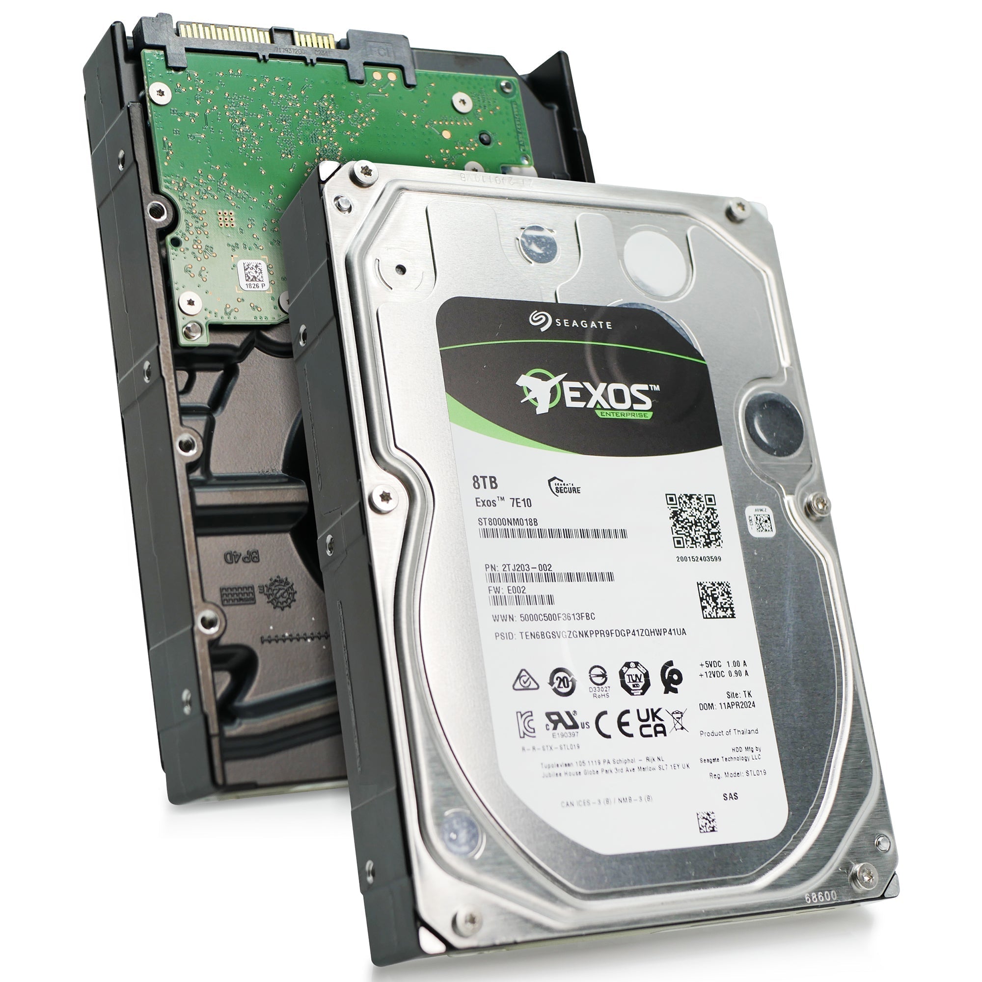 Seagate Exos 7E10 ST8000NM018B 8TB 7.2K RPM SAS 12Gb/s 512e 3.5in Refurbished HDD