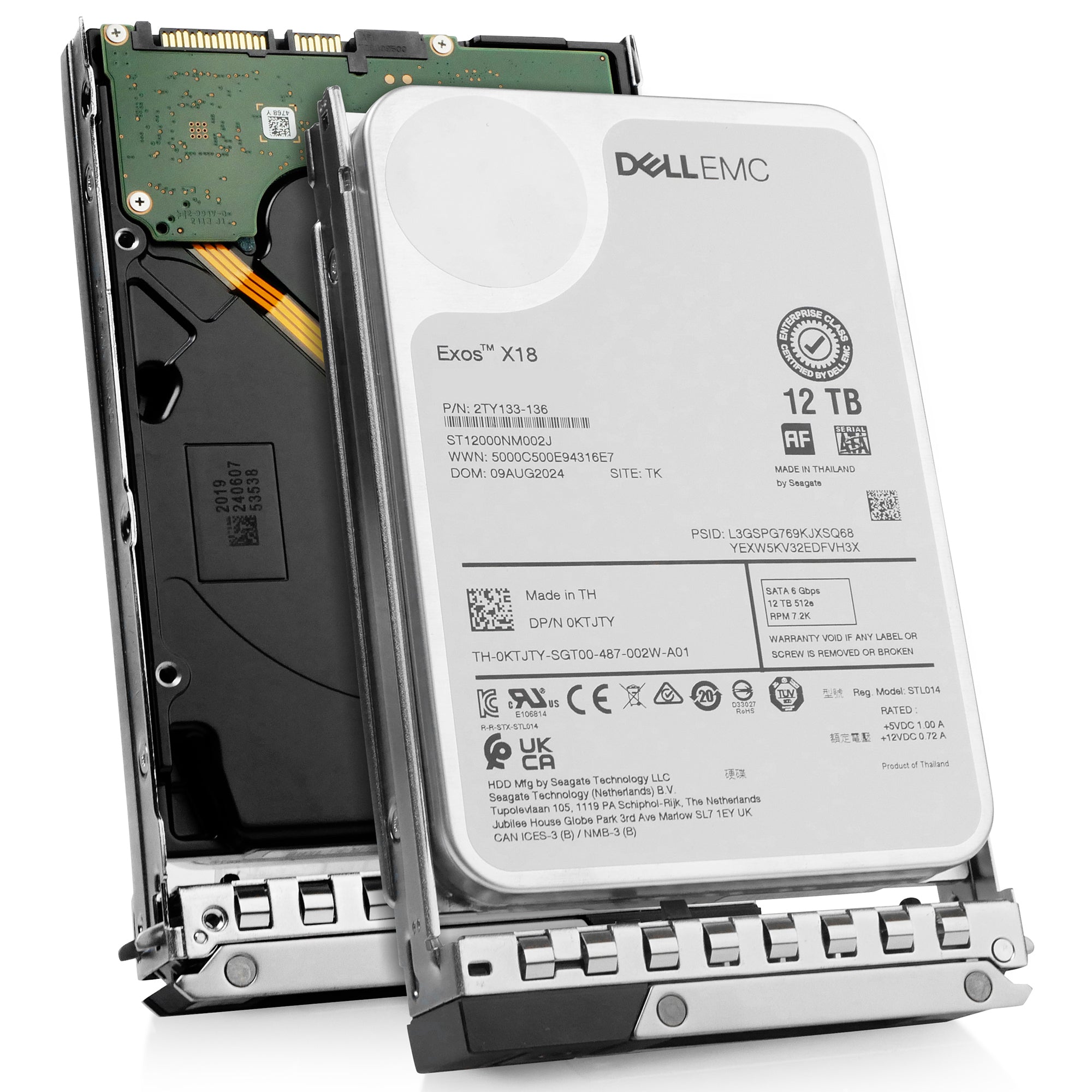 Dell G14 0C3Y8R 12TB 7.2K RPM SATA 6Gb/s 512e 3.5in Refurbished HDD