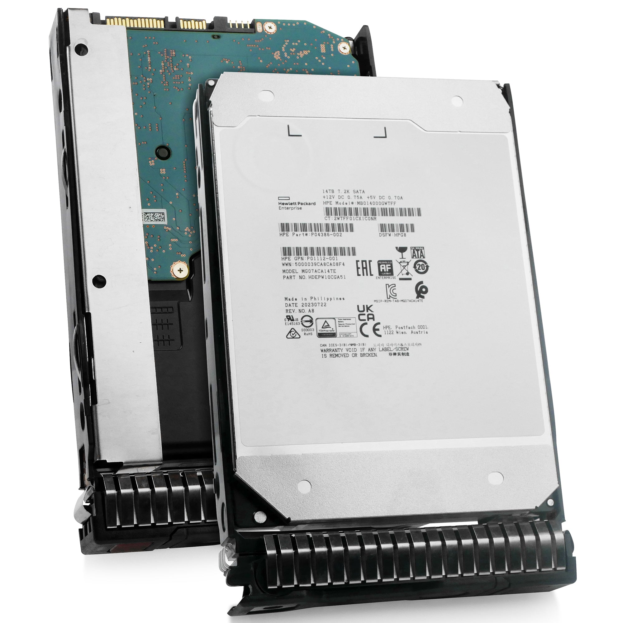 HP Generation 8 MB014000GWTFF P04386-002 14TB 7.2K RPM SATA 6Gb/s 512e 3.5in Refurbished Power Disable HDD