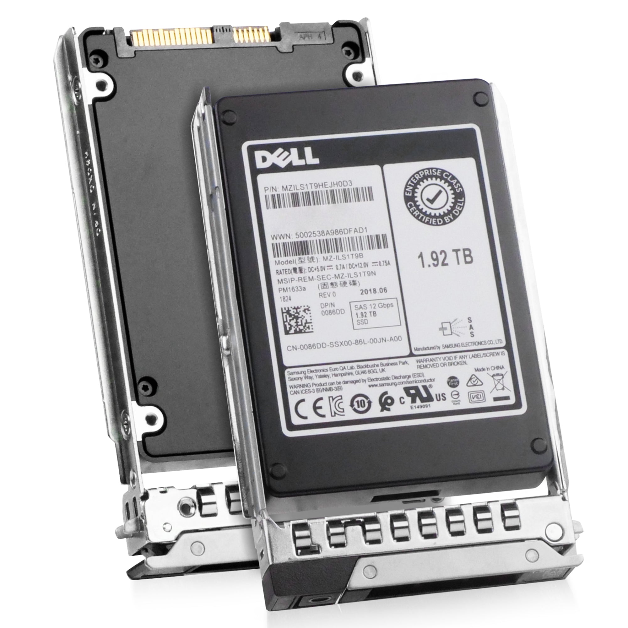 Dell G14 6K9P2 1.92TB 1 DWPD SAS 12Gb/s 3D TLC V-NAND 2.5in Refurbished SSD