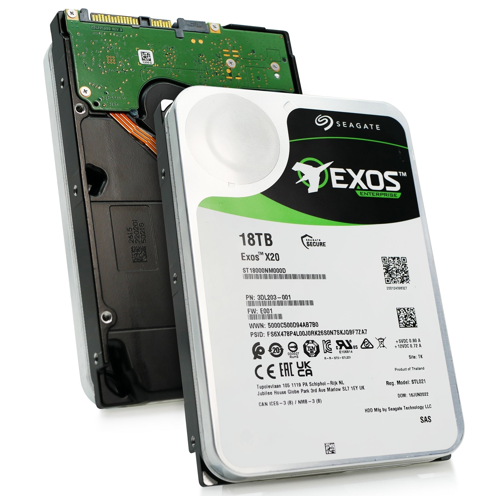 Seagate Exos X20 ST18000NM000D 18TB 7.2K RPM SAS 12Gb/s 3.5in Hard Drive