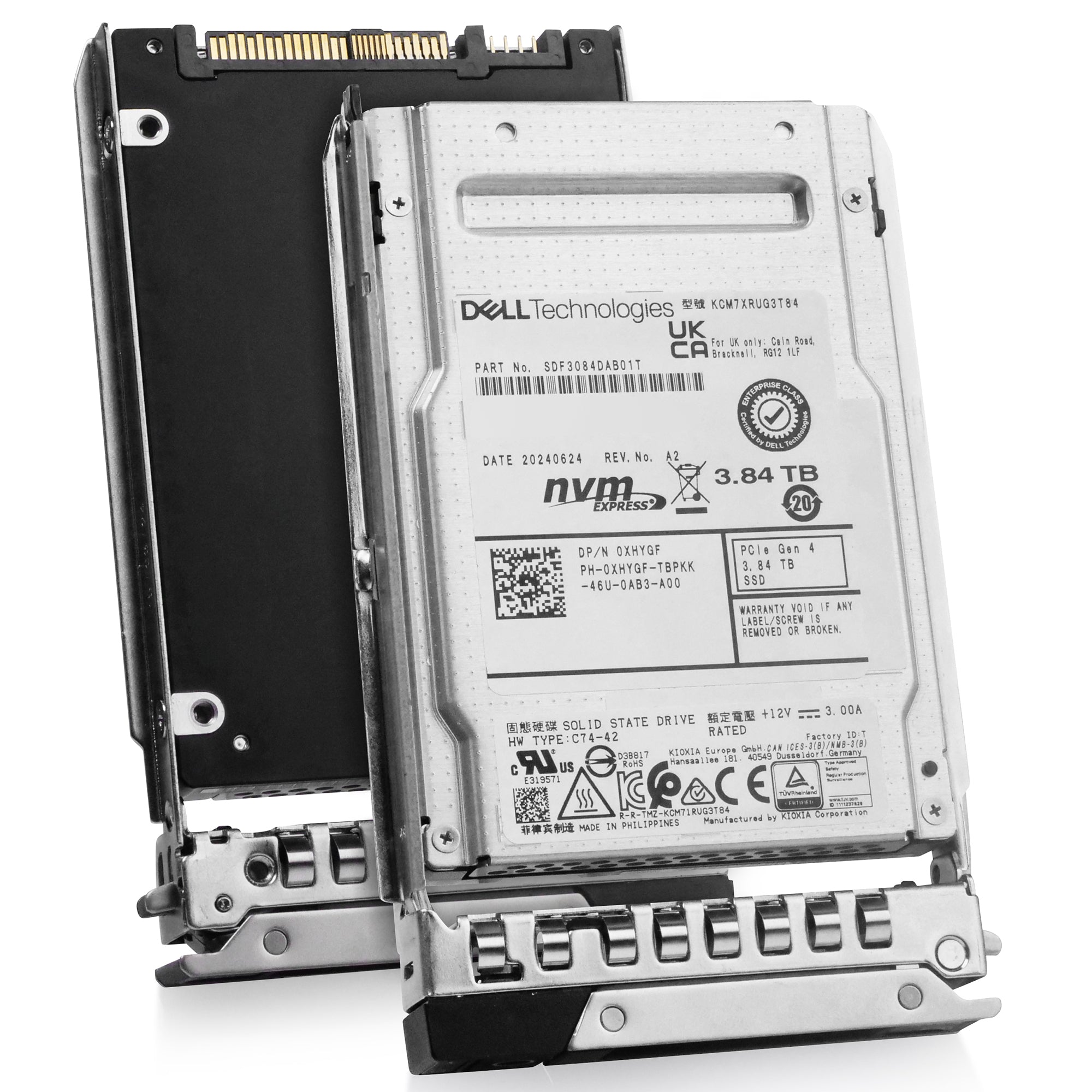 Dell G14 0HK4T3 3.84TB 1 DWPD PCIe Gen 4.0 x4 8GB/s Read-Intensive 3D TLC U.2 NVMe 2.5in Solid State Drive