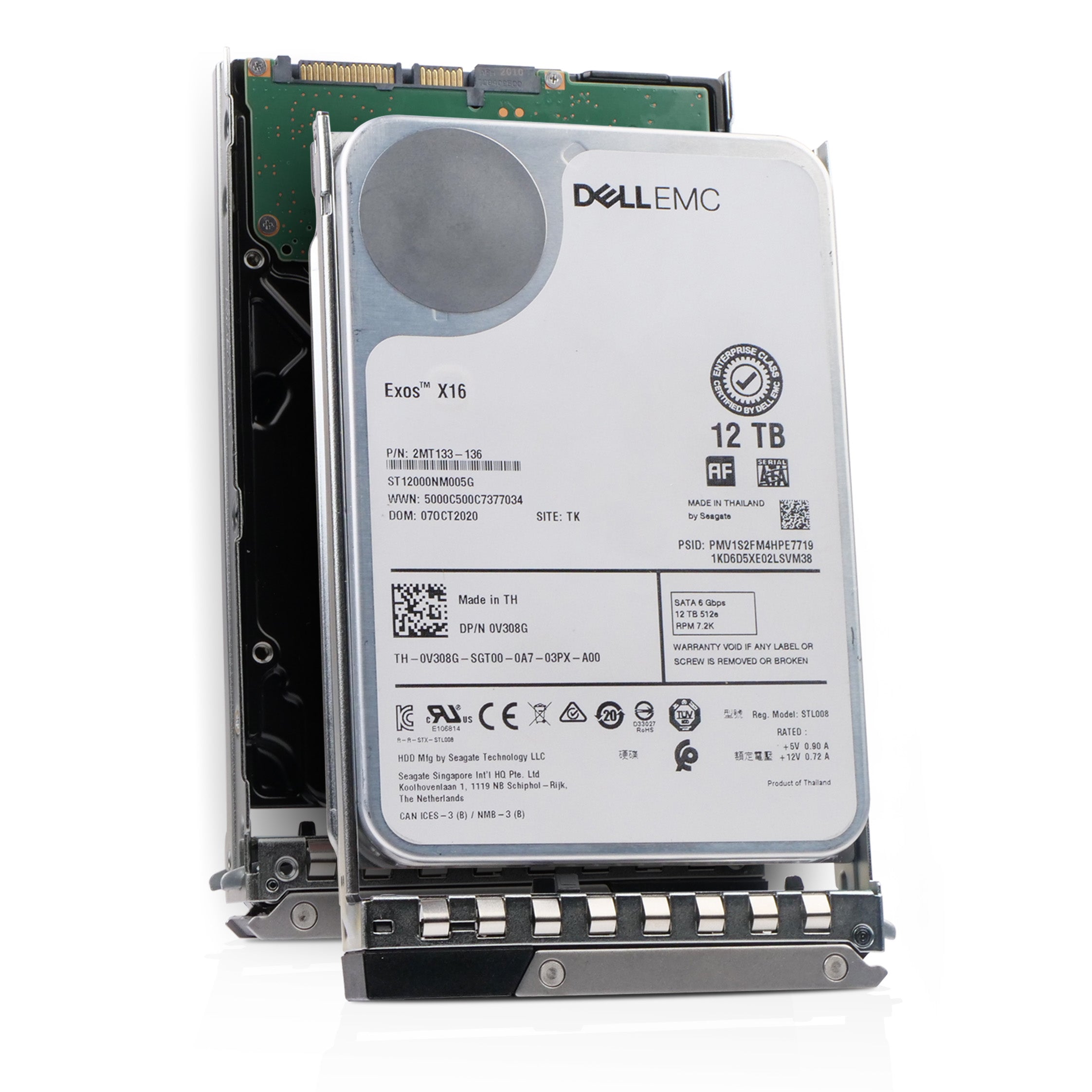 Dell G14 0V308G 12TB 7.2K RPM SATA 6Gb/s 512e 3.5in Refurbished HDD