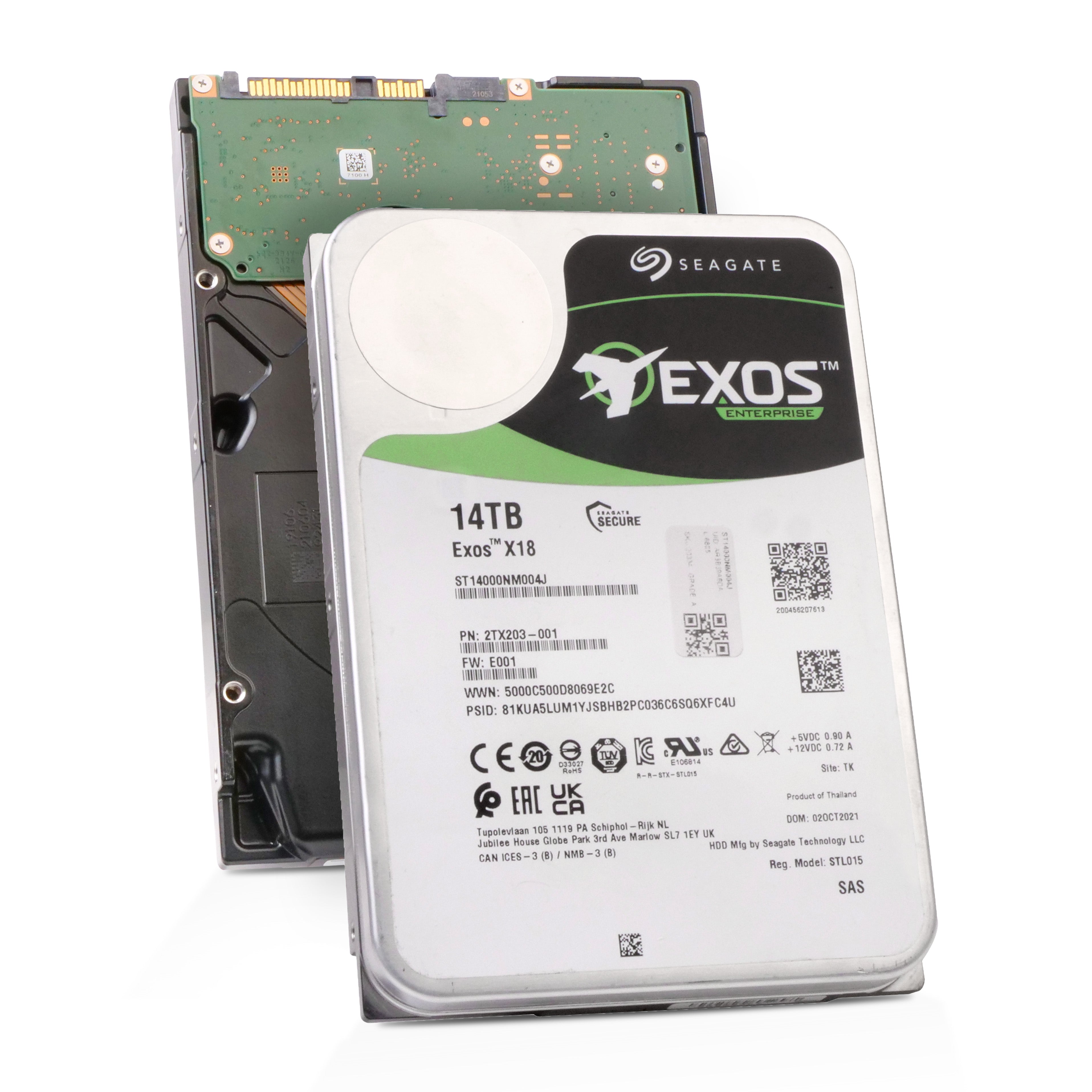 Seagate Exos X18 ST14000NM004J 14TB 7.K RPM SAS 12Gb/s 512e 256MB 3.5in Refurbished HDD