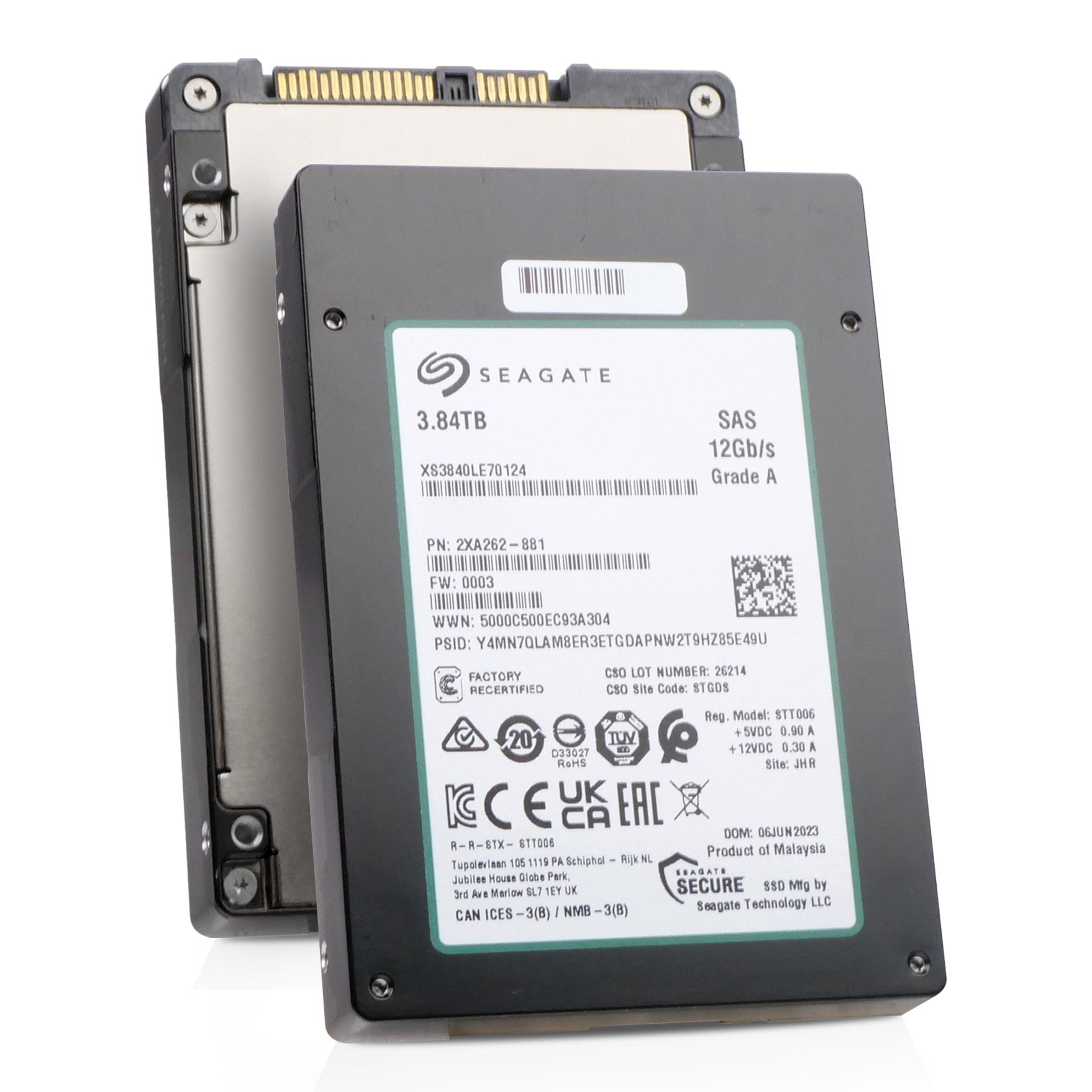 Seagate Nytro 2532 XS3840LE70124 3.84TB 3 DWPD SAS 12Gb/s 3D eTLC 2.5in Recertified SSD