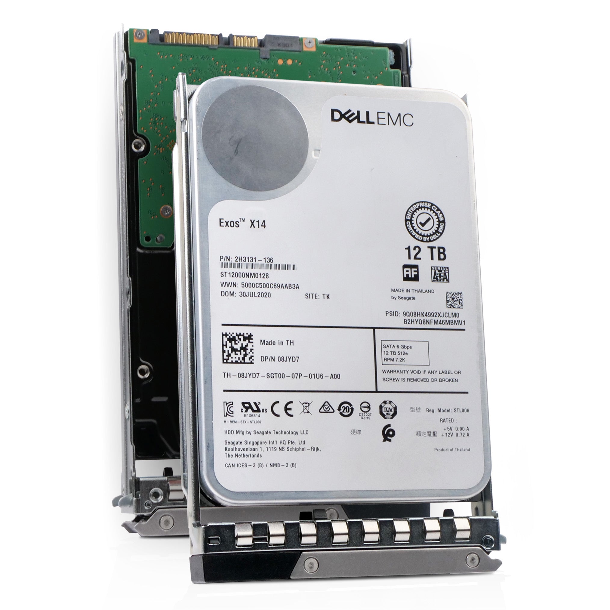 Dell G14 08JYD7 12TB 7.2K RPM SATA 6Gb/s 512e 3.5in Refurbished HDD
