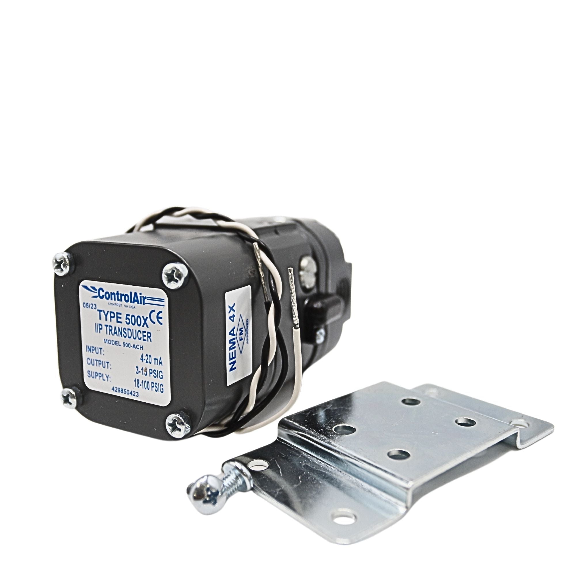 ControlAir | Intrinsically Safe Transducer I/P E/P 4-20mA, 3-120 PSI, NEMA 4X/IP65 | 500-ACH
