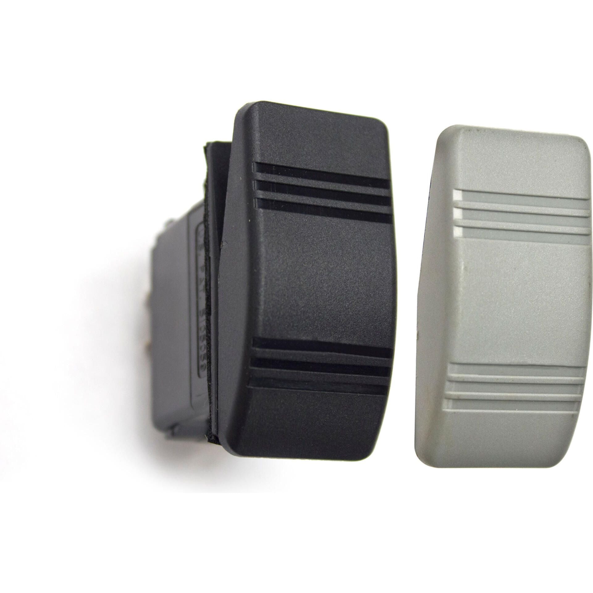 Sierra RK19850TP Black & Gray Rocker Switch, DPDT, Contura III Non-Illuminated, Mom On/Off/Mom On, 6 Blade