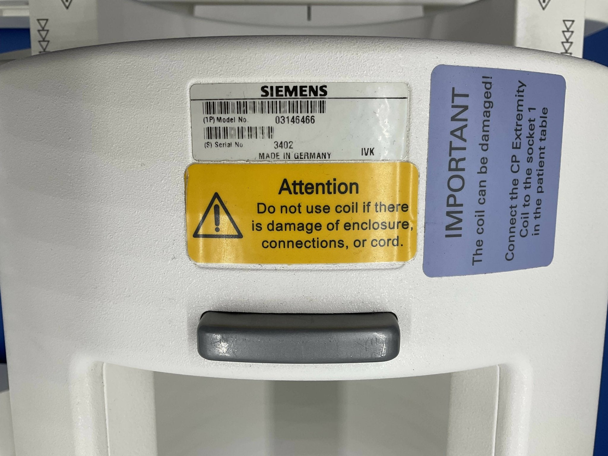 Siemens 3146466 - CP Extremity MRI Coil Label | Alo Tech Solutions