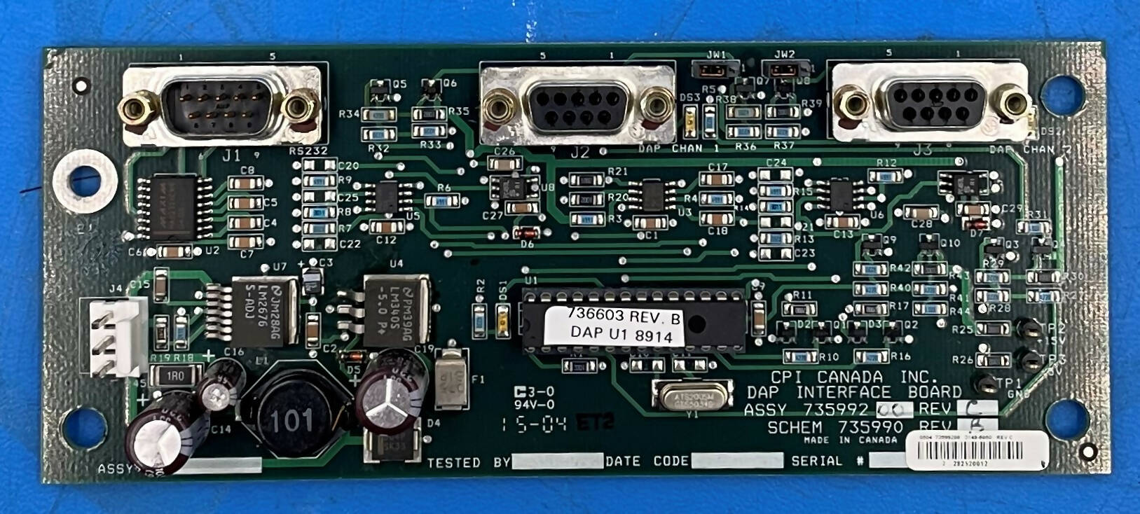 DAP INTERFACE BOARD (735992-00 REV D CPI