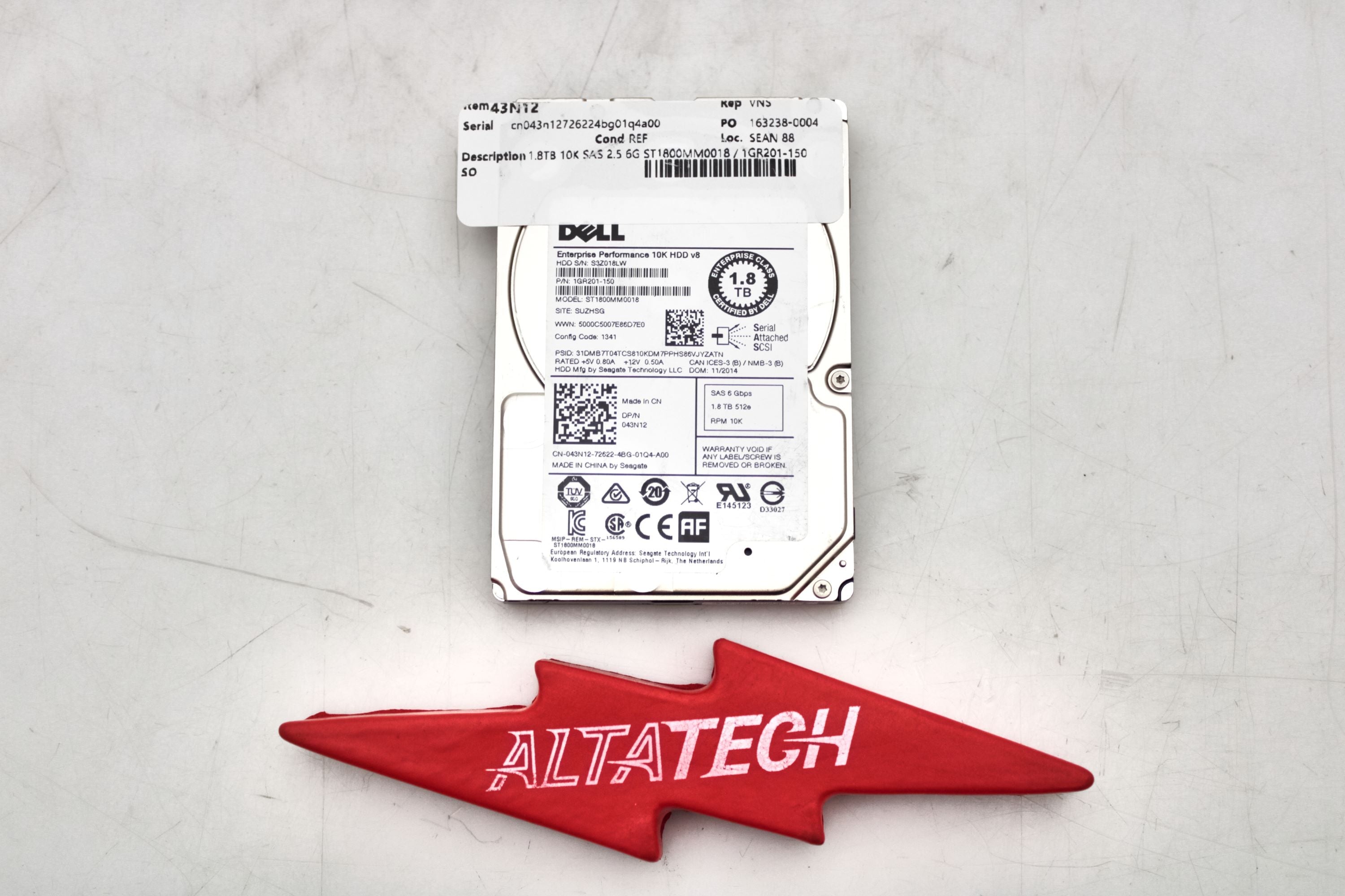 Dell 43N12 1.8TB 10K SAS 2.5 6G ST1800MM0018 / 1GR201-150